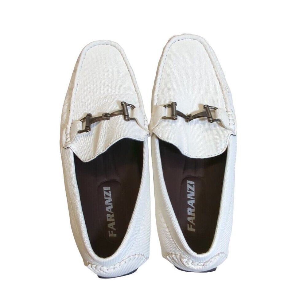 ✅Mens 9 FARANZI Rover White Fashion Driving Shoes Slip-on Moc-Toe Casual Loafers - Picture 8 of 10